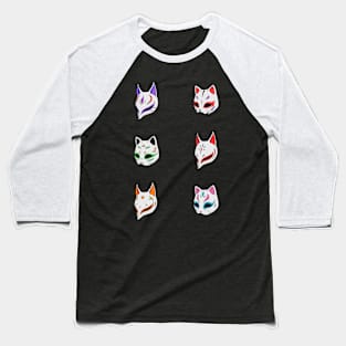 Kitsune neko mask colorful Baseball T-Shirt